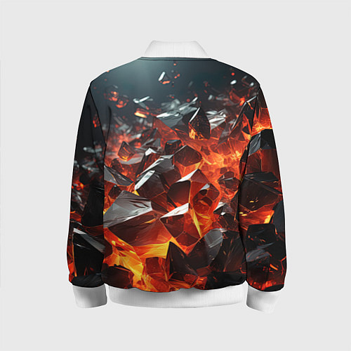 Детский бомбер Взрыв камней в красном неоне / 3D-Белый – фото 2