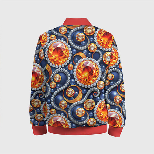 Детский бомбер Ювелирные украшение с золотом и бриллиантом паттер / 3D-Красный – фото 2