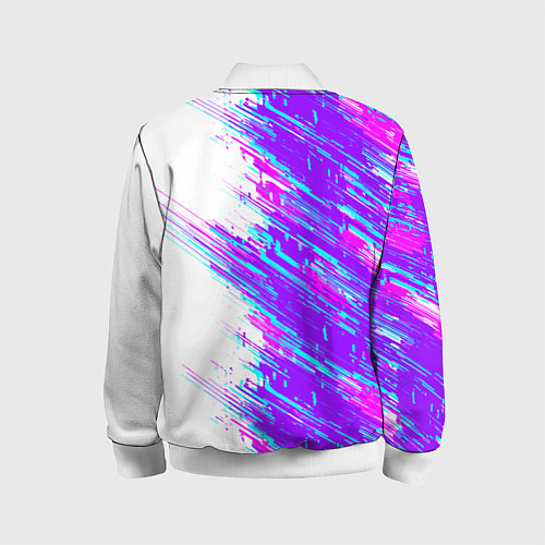 Детский бомбер Neon glitch / 3D-Белый – фото 2