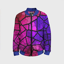 Детский бомбер Крупный фиолетовый витраж