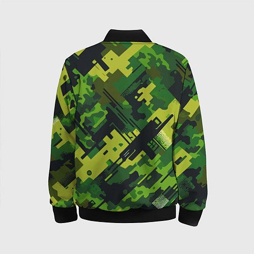 Детский бомбер Camouflage - pattern ai art / 3D-Черный – фото 2