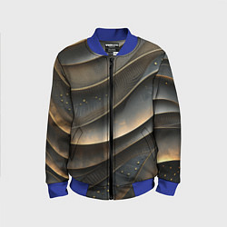 Бомбер детский Лакшери текстура с узорами, цвет: 3D-синий