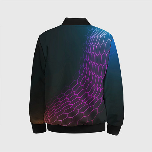 Детский бомбер Chery neon hexagon / 3D-Черный – фото 2