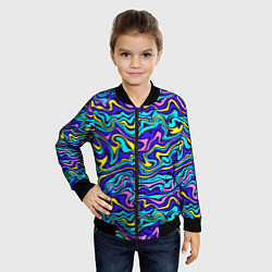 Бомбер детский Psychedelic multicolored pattern, цвет: 3D-черный — фото 2