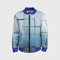 Бомбер детский Текстура кубы выпуклые, цвет: 3D-синий