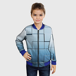 Бомбер детский Текстура кубы выпуклые, цвет: 3D-синий — фото 2