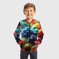 Бомбер детский Яркий цветной дым, цвет: 3D-красный — фото 2