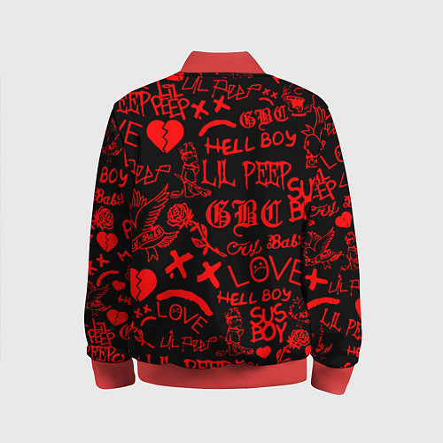 Детский бомбер Lil peep логотипы / 3D-Красный – фото 2