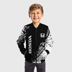 Бомбер детский Хонда: следы от шин, цвет: 3D-черный — фото 2