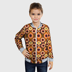 Бомбер детский Африканские узоры круги, цвет: 3D-серый — фото 2