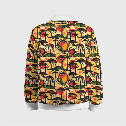 Детский бомбер Африка солнце пальмы / 3D-Белый – фото 2