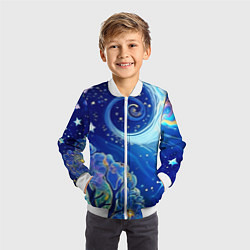 Бомбер детский Звездный лес, цвет: 3D-белый — фото 2