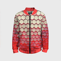 Детский бомбер Гексагональные блоки с красной подсветкой