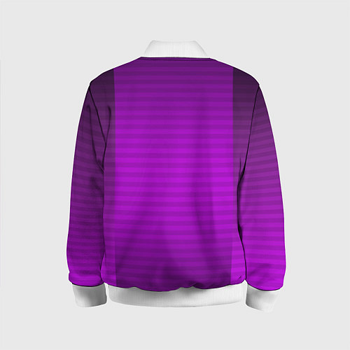 Детский бомбер Фиолетовый градиентный полосатый комбинированный у / 3D-Белый – фото 2