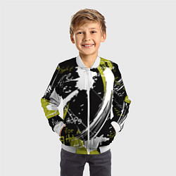 Бомбер детский Надписи на стене, цвет: 3D-белый — фото 2