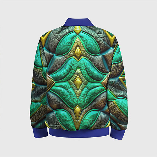 Детский бомбер Объемная футуристичная текстура из кожи / 3D-Синий – фото 2