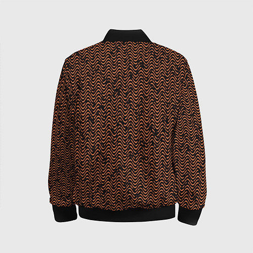 Детский бомбер Волнистая текстура чёрно-коричневый / 3D-Черный – фото 2