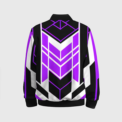 Детский бомбер Purple and black stripes on a white background / 3D-Черный – фото 2