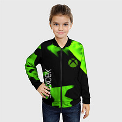 Бомбер детский Xbox one green flame, цвет: 3D-черный — фото 2