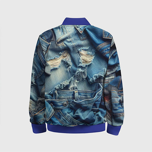 Детский бомбер Denim rags - fashion trend / 3D-Синий – фото 2