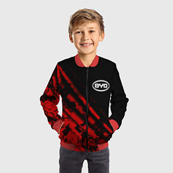 Бомбер детский BYD sport grunge, цвет: 3D-красный — фото 2