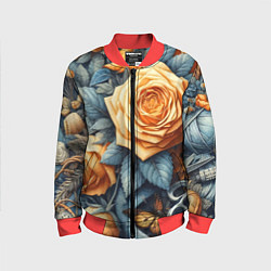 Бомбер детский Композиция из всякой всячины с розой - нейросеть, цвет: 3D-красный