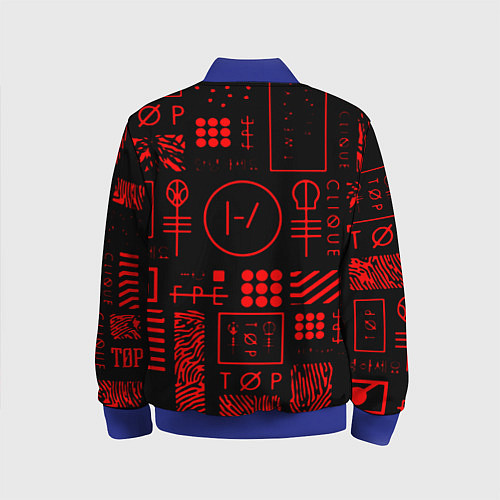 Детский бомбер Twenty one pilots pattern rock / 3D-Синий – фото 2