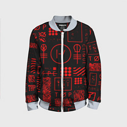 Бомбер детский Twenty one pilots pattern rock, цвет: 3D-серый