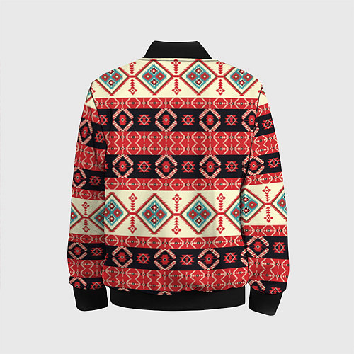 Детский бомбер Этнический геометрический узор / 3D-Черный – фото 2