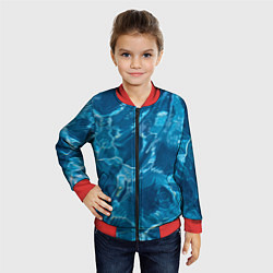 Бомбер детский Текстура океана, цвет: 3D-красный — фото 2