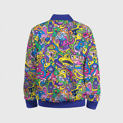 Детский бомбер Рожицы разноцветные / 3D-Синий – фото 2