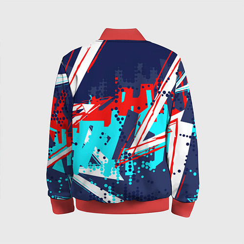 Детский бомбер Яркий абстрактный узор для спорта / 3D-Красный – фото 2