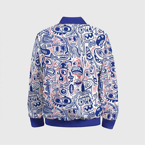 Детский бомбер Рожицы с узорами / 3D-Синий – фото 2