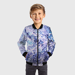 Бомбер детский Абстракция текстура воды и мрамора, цвет: 3D-черный — фото 2