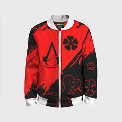 Бомбер детский Assassins Creed logo clewer, цвет: 3D-белый