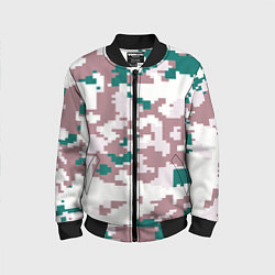 Бомбер детский Пиксельный камуфляж европа, цвет: 3D-черный