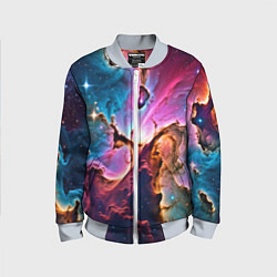 Бомбер детский Космос и сияние звезд, цвет: 3D-серый