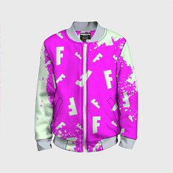 Детский бомбер Fortnite pattern pink