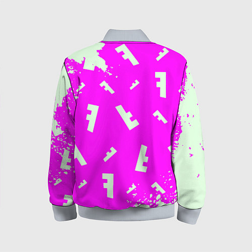 Детский бомбер Fortnite pattern pink / 3D-Серый – фото 2