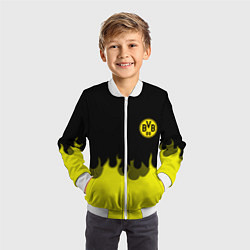 Бомбер детский Borussia fire fc, цвет: 3D-белый — фото 2