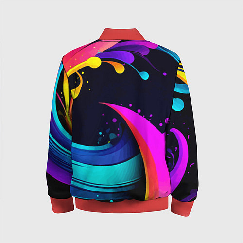 Детский бомбер Neon abstraction - Milano / 3D-Красный – фото 2