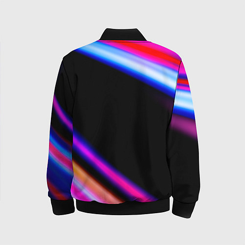 Детский бомбер Portal fast light neon stripes / 3D-Черный – фото 2