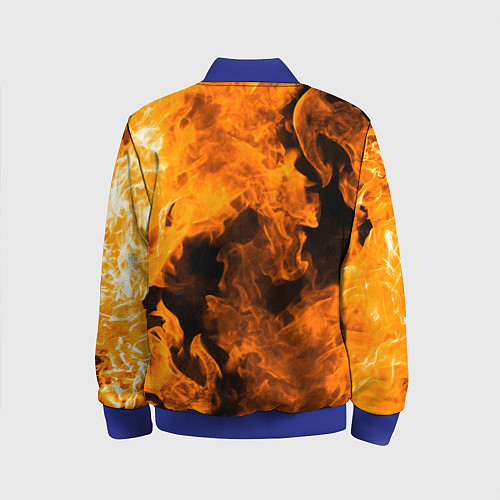Детский бомбер Оранжевый огонь / 3D-Синий – фото 2