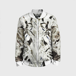 Бомбер детский Black and white abstraction, цвет: 3D-белый