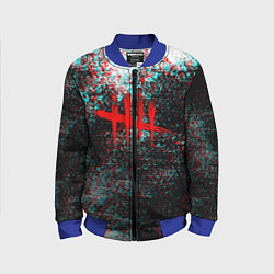 Бомбер детский Dead by daylight краски глитч, цвет: 3D-синий