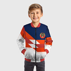 Бомбер детский СССР спорт геометрия, цвет: 3D-красный — фото 2