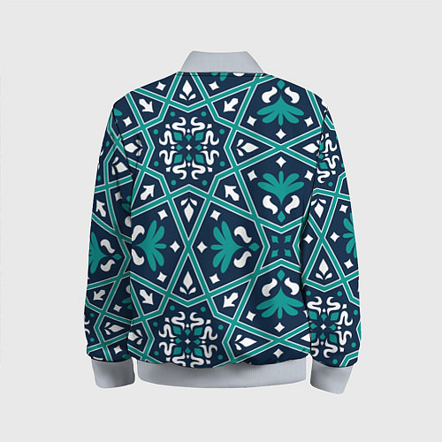 Детский бомбер Геометрический узор арабеска / 3D-Серый – фото 2