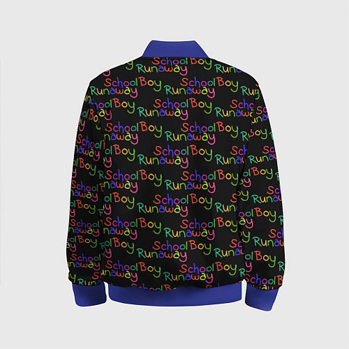Детский бомбер Logo - Schoolboy Runaway pattern / 3D-Синий – фото 2