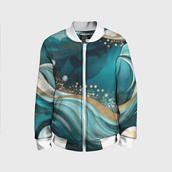Бомбер детский Бирюзовый подводный мир, цвет: 3D-белый