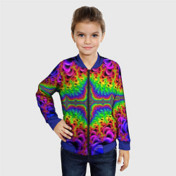 Бомбер детский Фрактальный узор психоделика, цвет: 3D-синий — фото 2